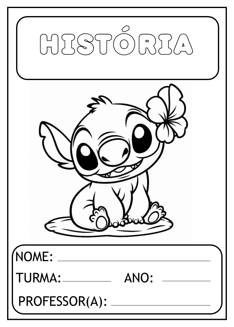 Capas para cadernos imprimir Lilo e Stitch - Clécia Teixeira