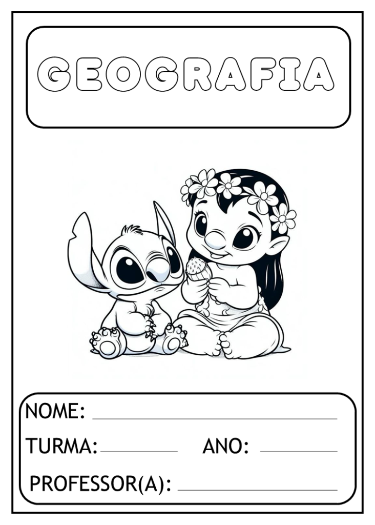 Capas para cadernos imprimir Lilo e Stitch