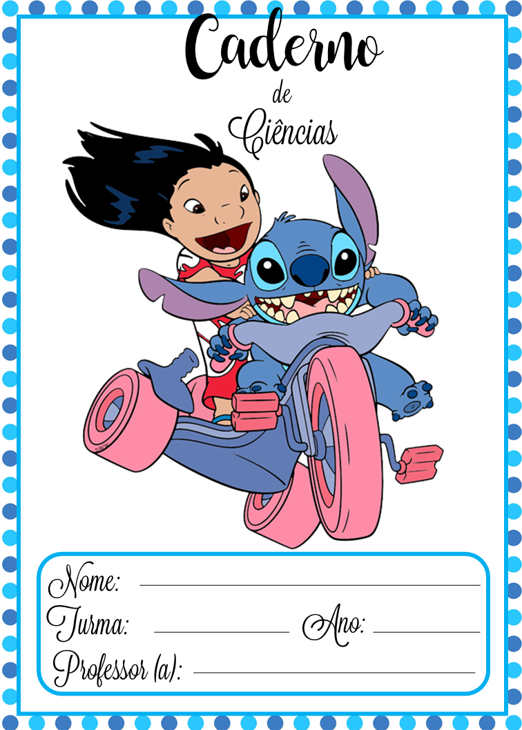 Capas de caderno-Tema Lilo e Stitch - Clécia Teixeira