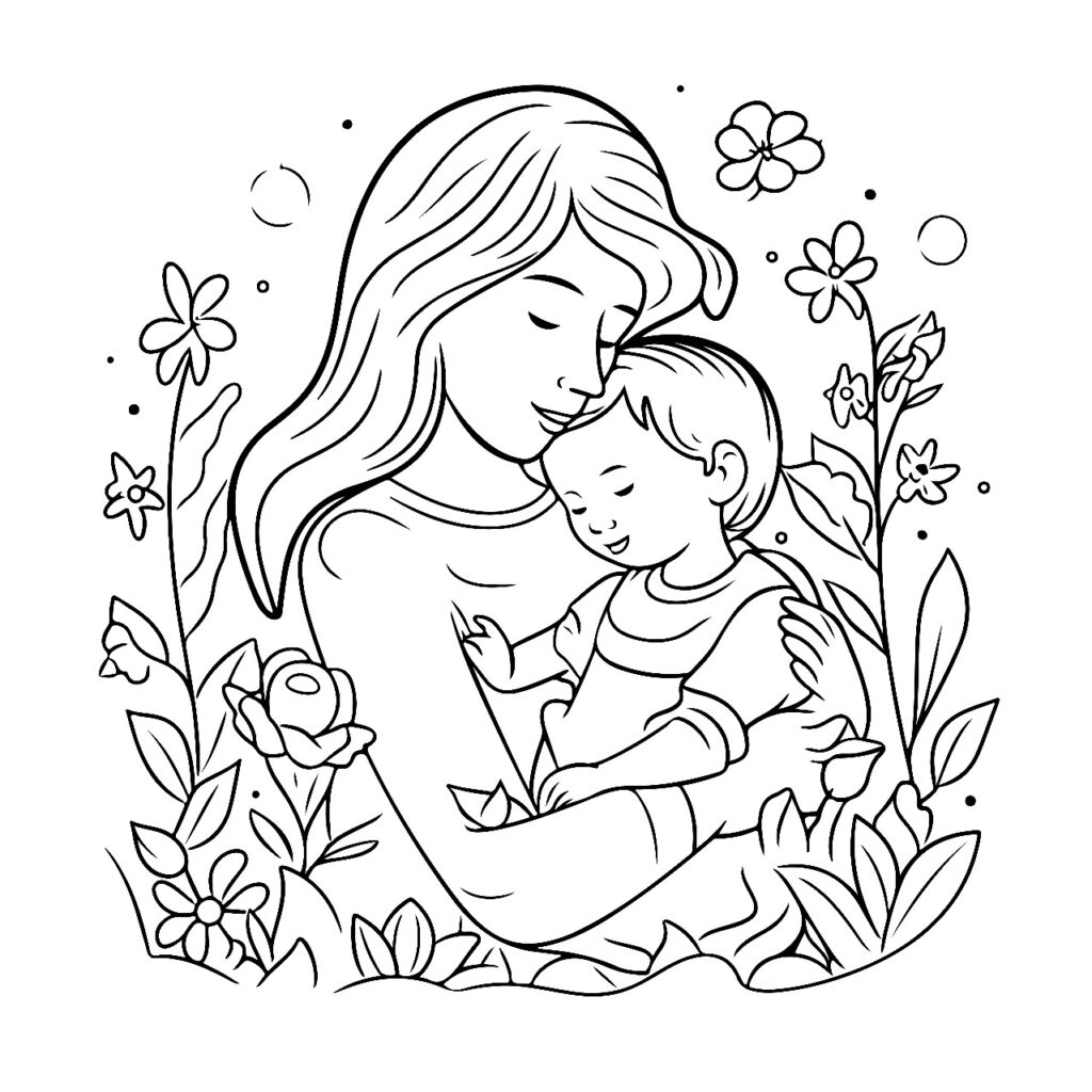 Desenhos dia das mães para colorir grátis