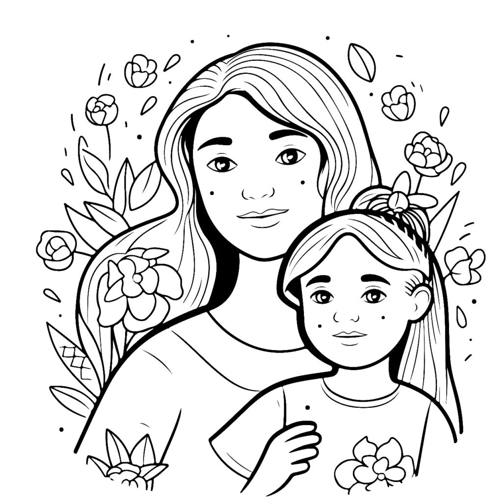 Desenhos dia das mães para colorir grátis