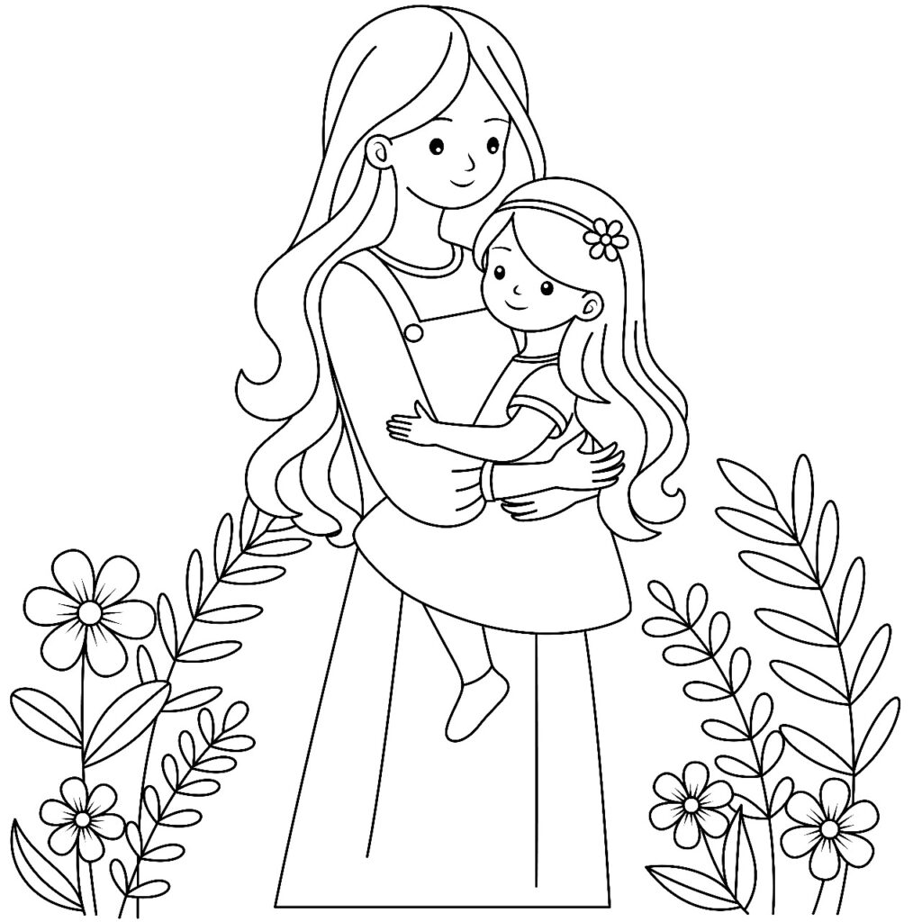 Desenhos dia das mães para colorir grátis