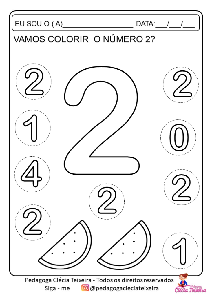 Números para colorir 0-10 educação infantil