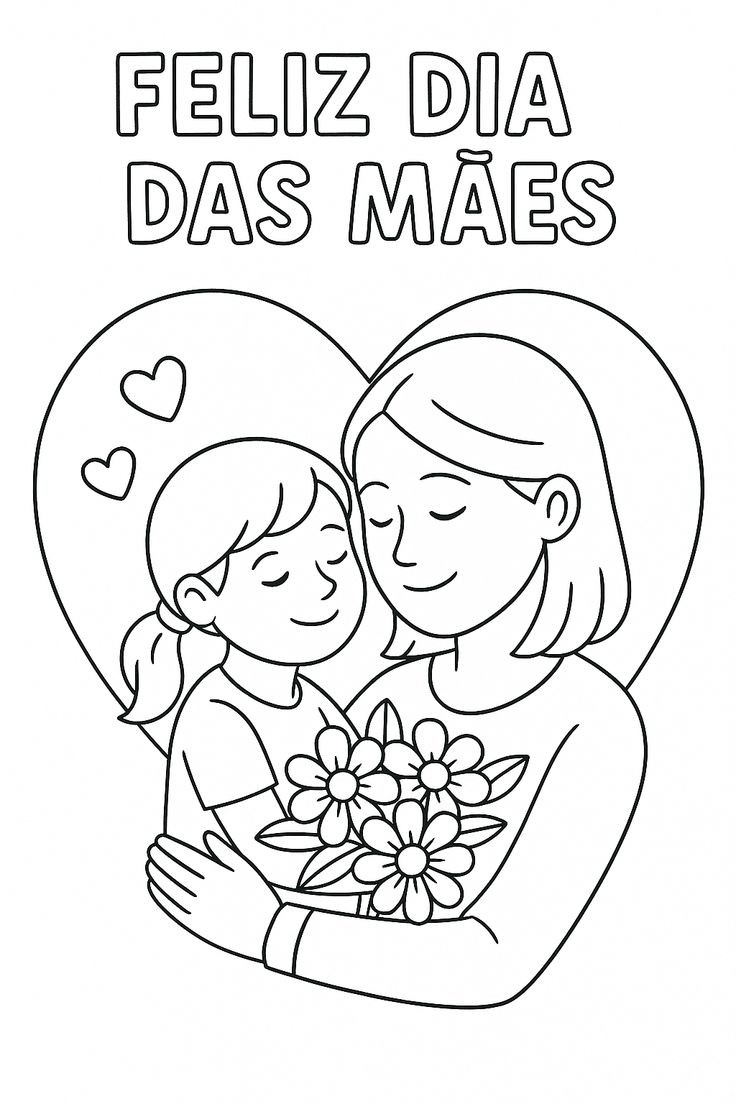 Desenhos dia das mães para colorir grátis