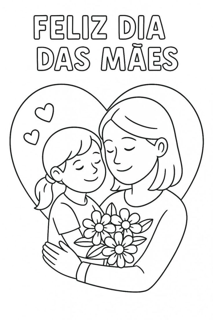Desenhos dia das mães para colorir grátis