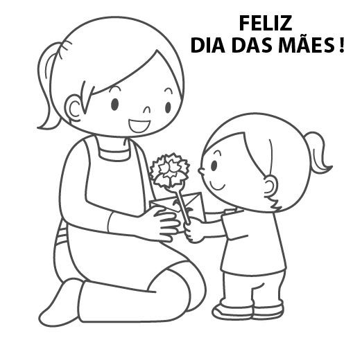 Desenhos dia das mães para colorir grátis