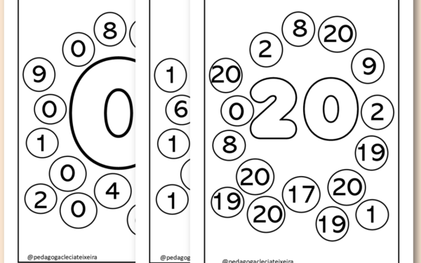 Atividades com números até 20 para pintar