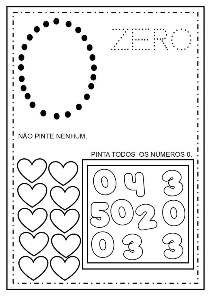 Numerais para colorir e imprimir em PDF