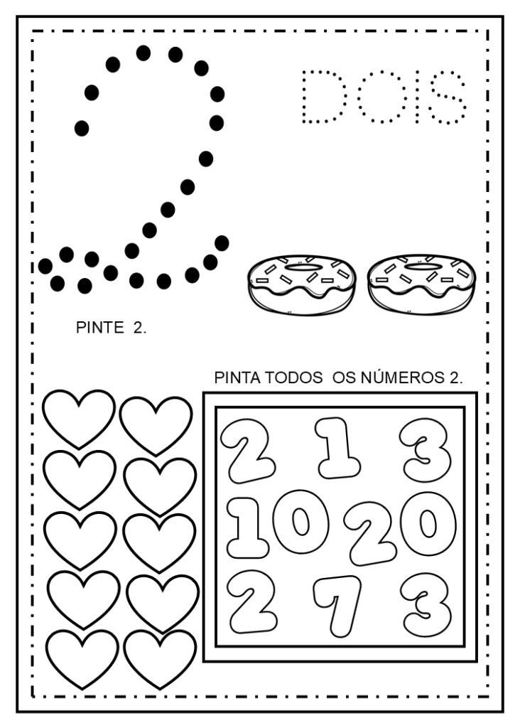 Numerais para colorir e imprimir em PDF