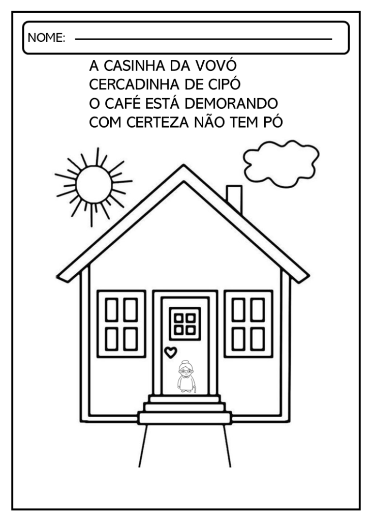Dia dos avós para colorir -português e matemática
