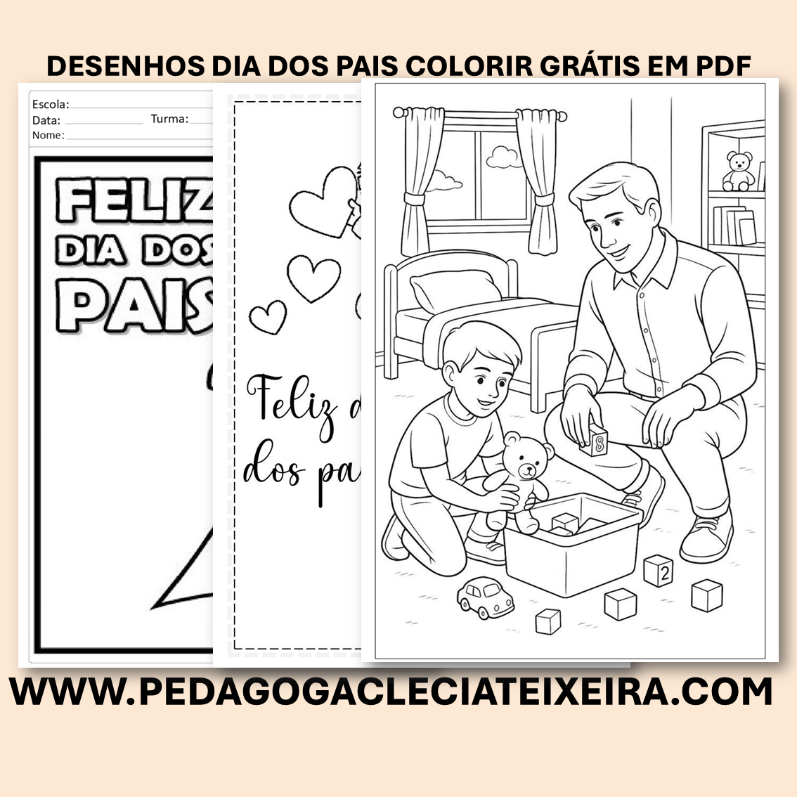Desenhos dia dos pais colorir grátis Em PDF