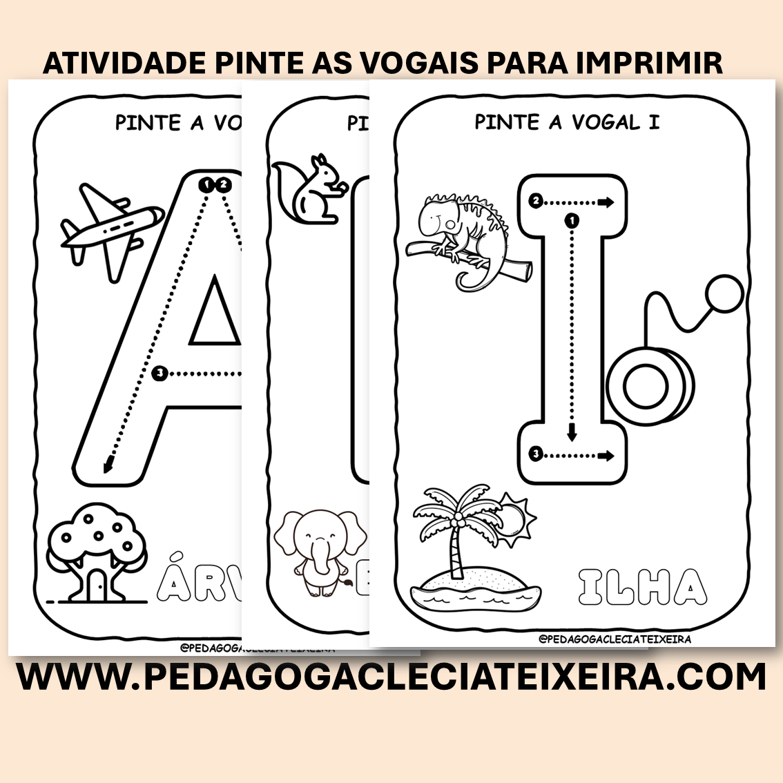 Atividade Pinte As Vogais Para Imprimir Cl cia Teixeira