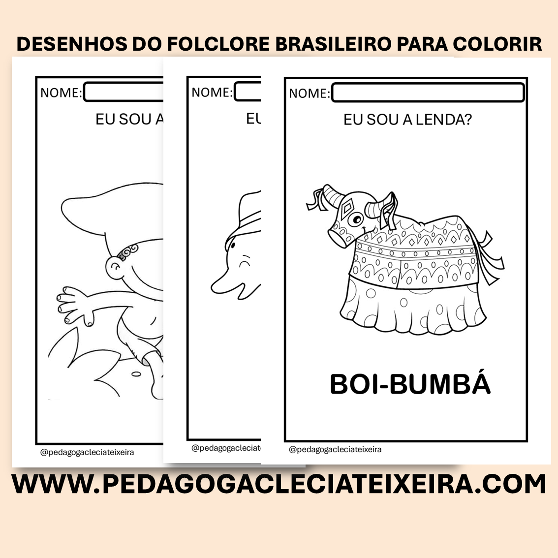 Desenhos do folclore brasileiro para colorir