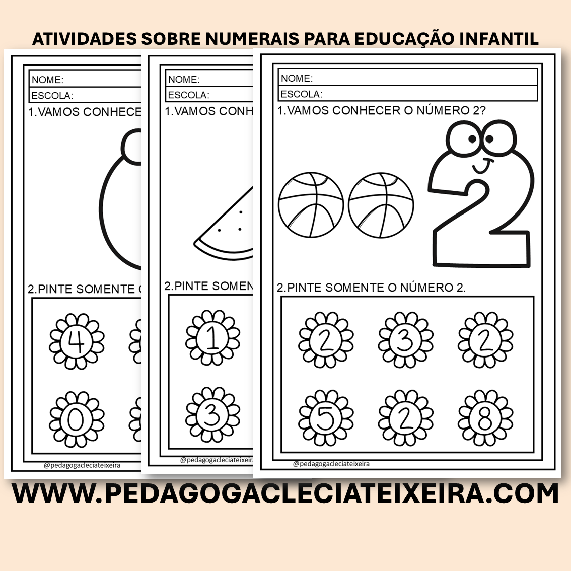 Atividades sobre numerais para educação infantil
