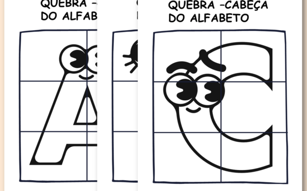 Quebra-cabeça para alfabetização infantil-alfabeto