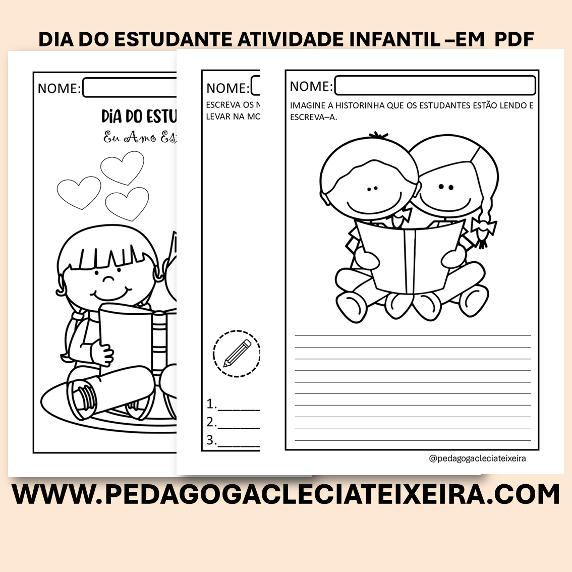 Dia do estudante atividade infantil-Em PDF