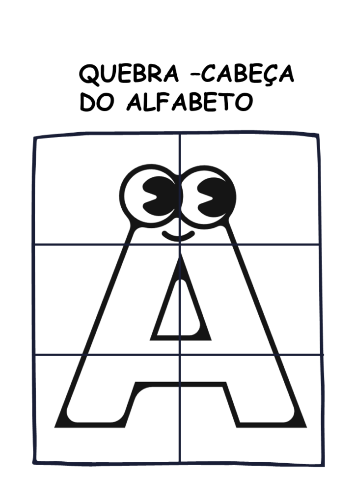 Quebra-cabeça para alfabetização infantil-alfabeto
