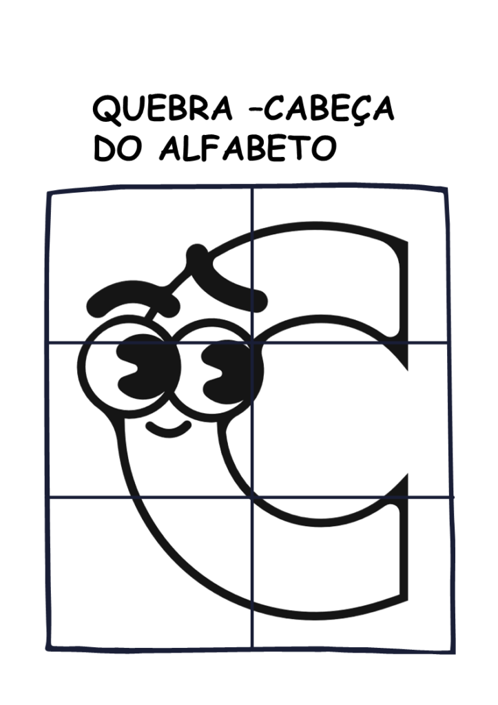 Quebra-cabeça para alfabetização infantil-alfabeto