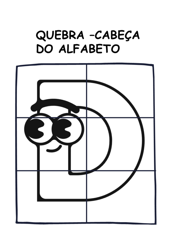 Quebra-cabeça para alfabetização infantil-alfabeto