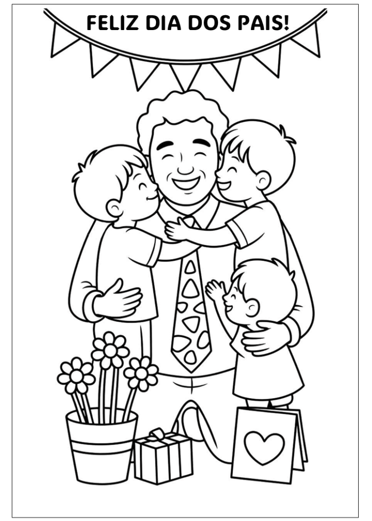 Desenhos dia dos pais colorir grátis Em PDF