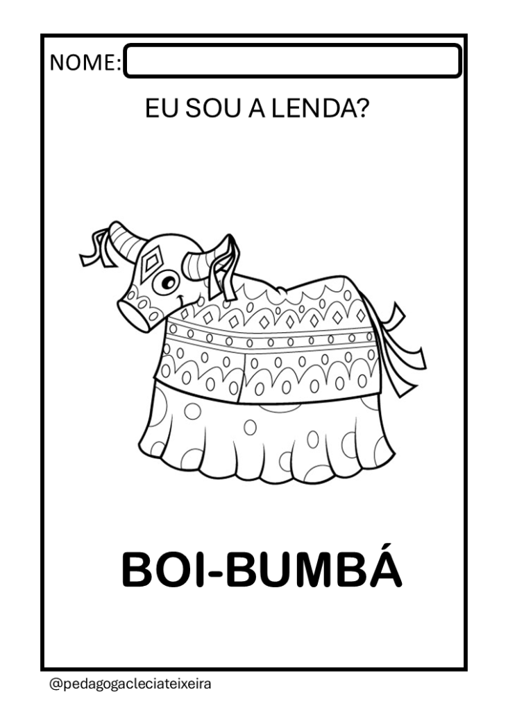 Desenhos do folclore brasileiro para colorir