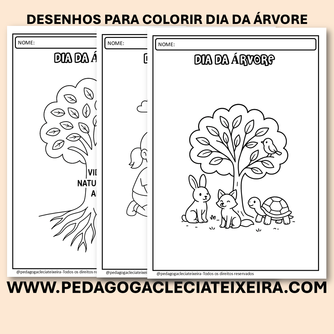 Desenhos para colorir dia da árvore
