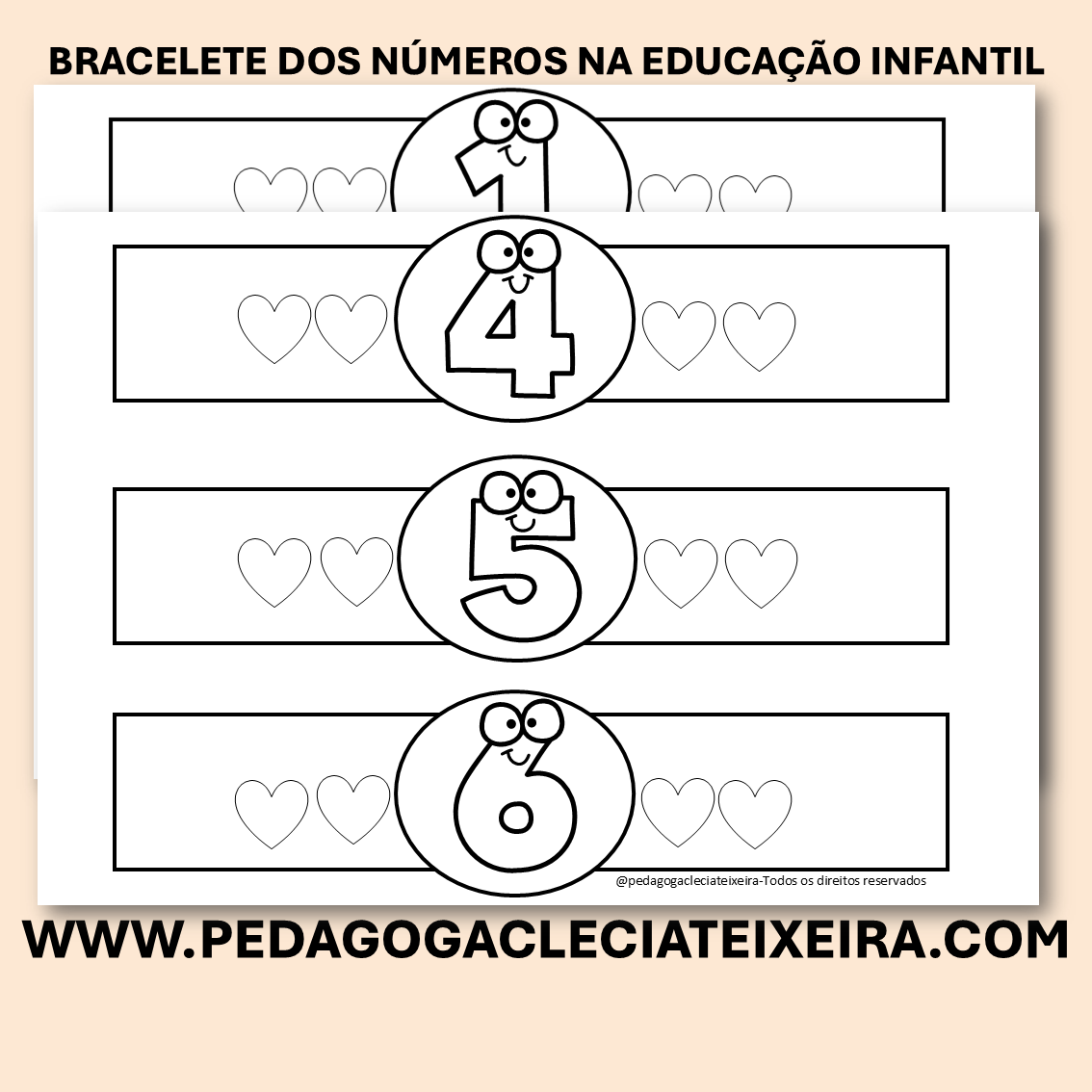 Bracelete dos números na educação infantil