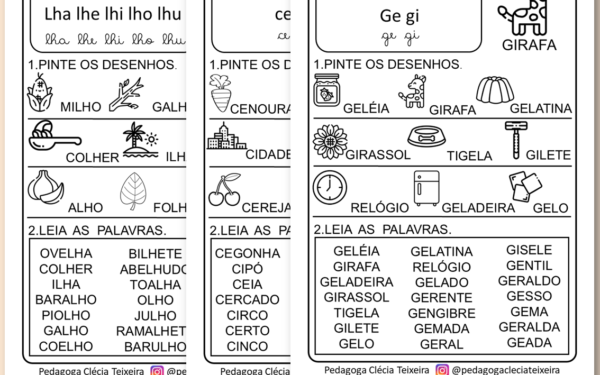 Sílabas complexas para alfabetização