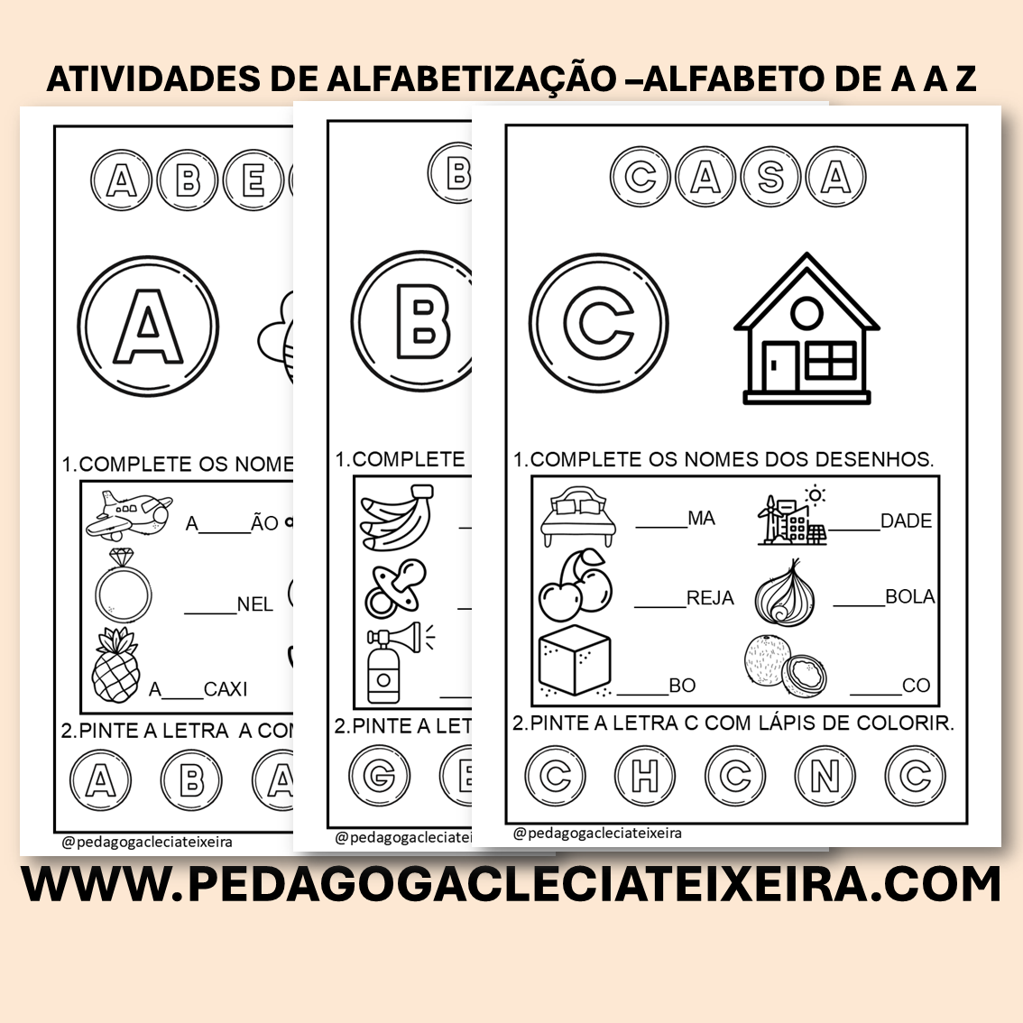 Atividades de alfabetização – alfabeto de A a z
