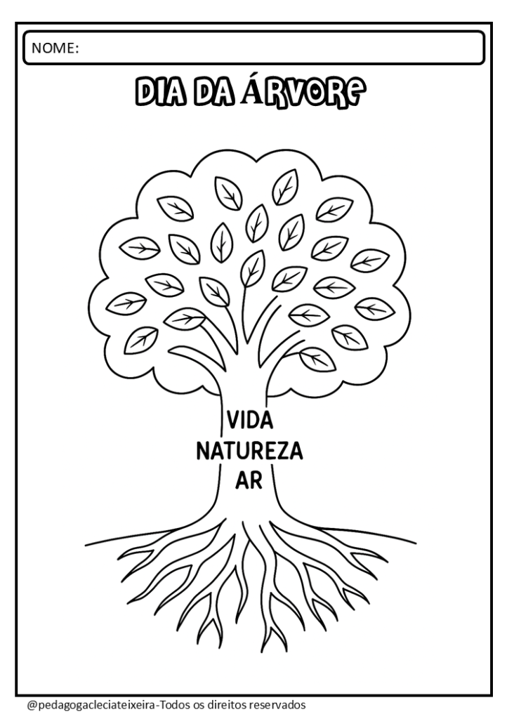 Desenhos para colorir dia da árvore