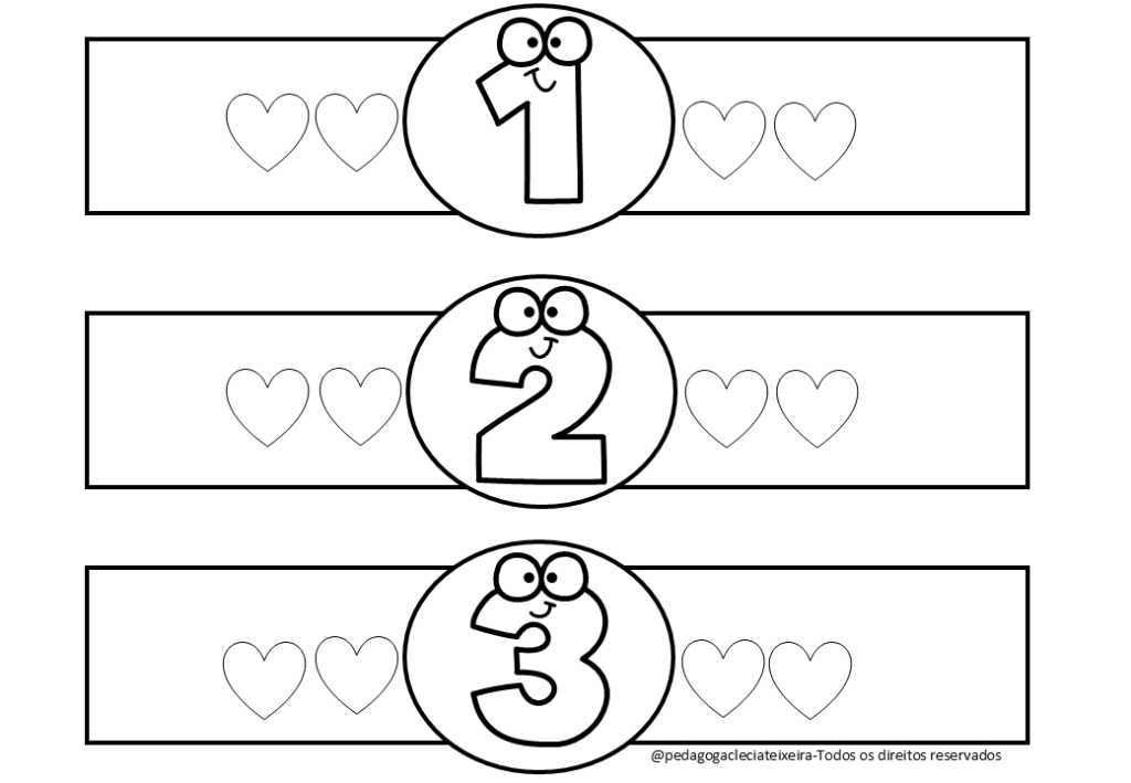 Bracelete dos números na educação infantil