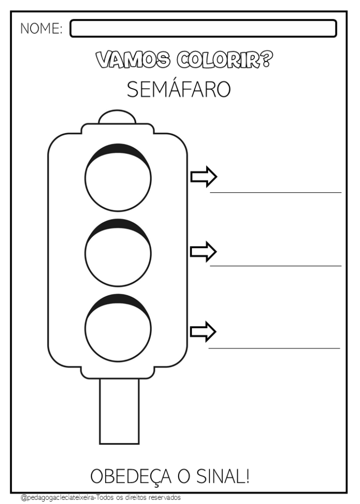 Desenhos para Colorir Semana do Trânsito