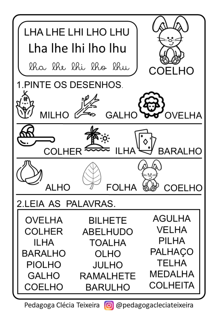 Sílabas complexas para alfabetização