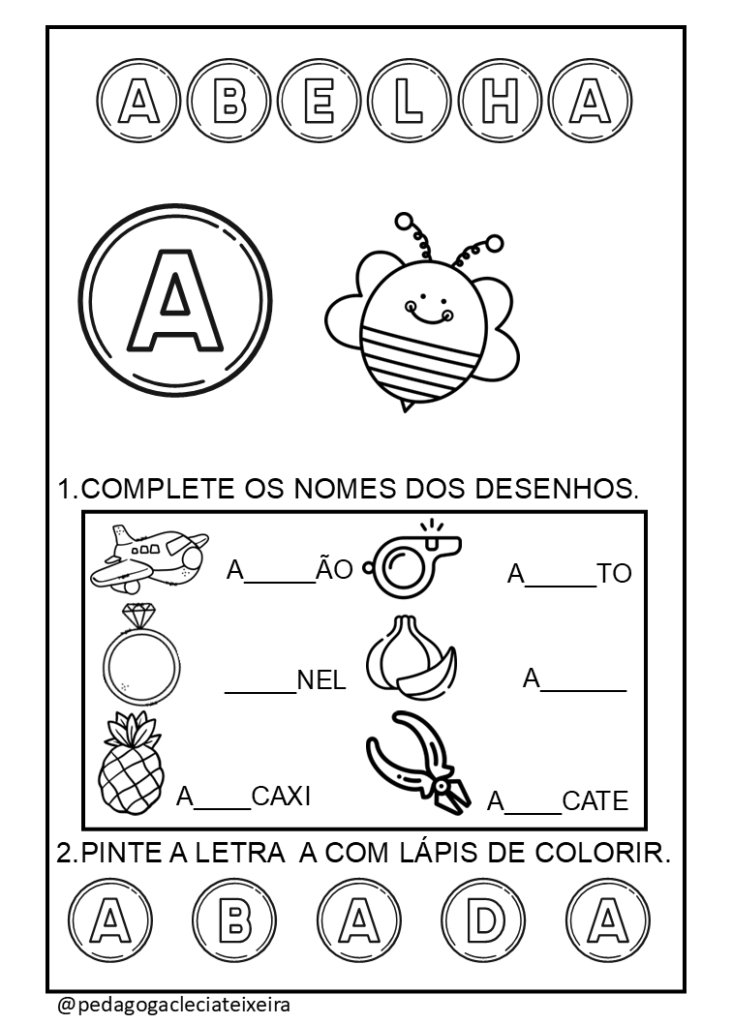 Atividades de alfabetização - alfabeto de A a z