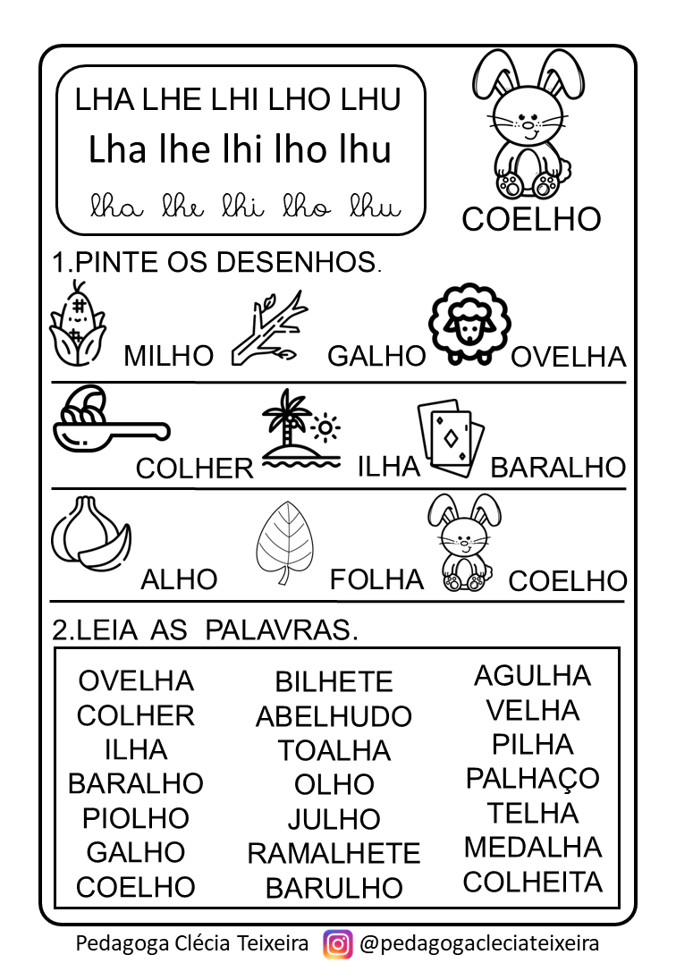 Sílabas complexas para alfabetização - Clécia Teixeira