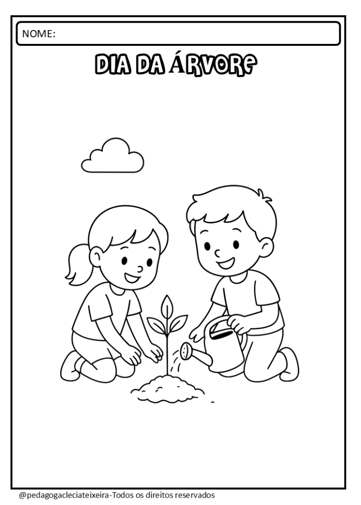 Desenhos para colorir dia da árvore