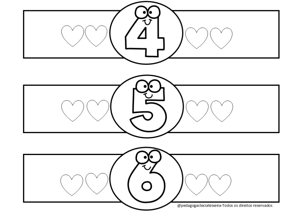 Bracelete dos números na educação infantil