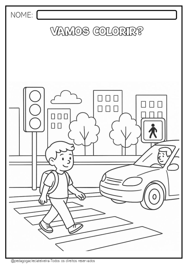 Desenhos para Colorir Semana do Trânsito