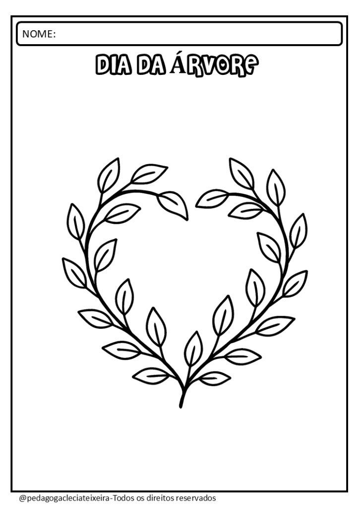 Desenhos para colorir dia da árvore