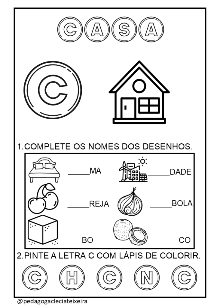 Atividades de alfabetização - alfabeto de A a z