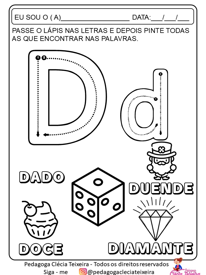 Trabalhando letras tracejadas e letras grandes
