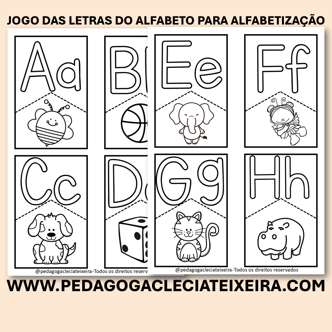 Jogo das letras do alfabeto para alfabetização