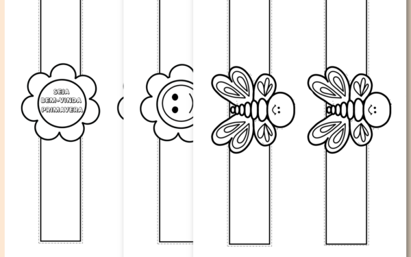 Bracelete da primavera para colorir