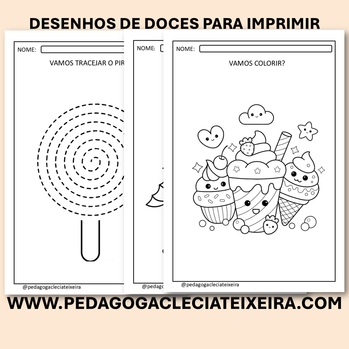 Desenhos de doces para imprimir