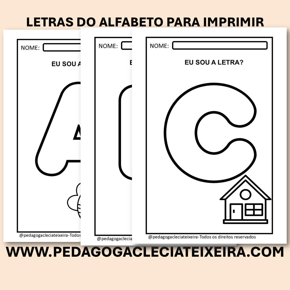 Letras do alfbeto para imprimir