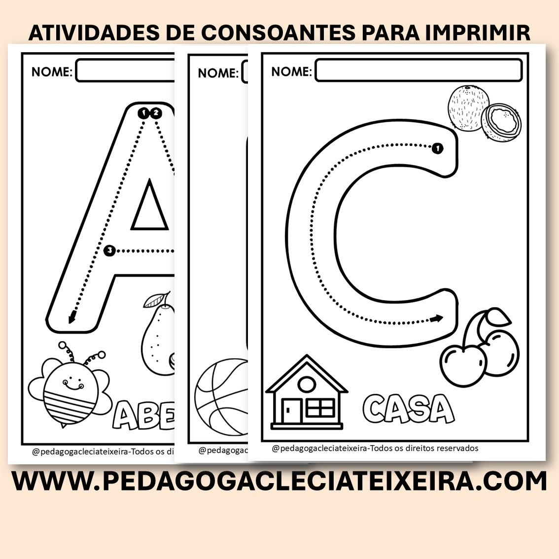Atividades de consoantes para imprimir