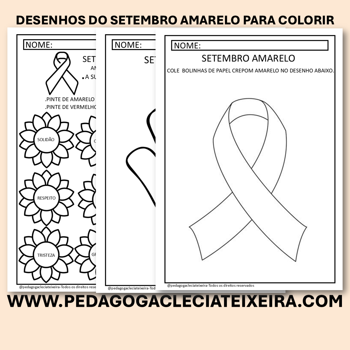 Desenhos do Setembro Amarelo para Colorir
