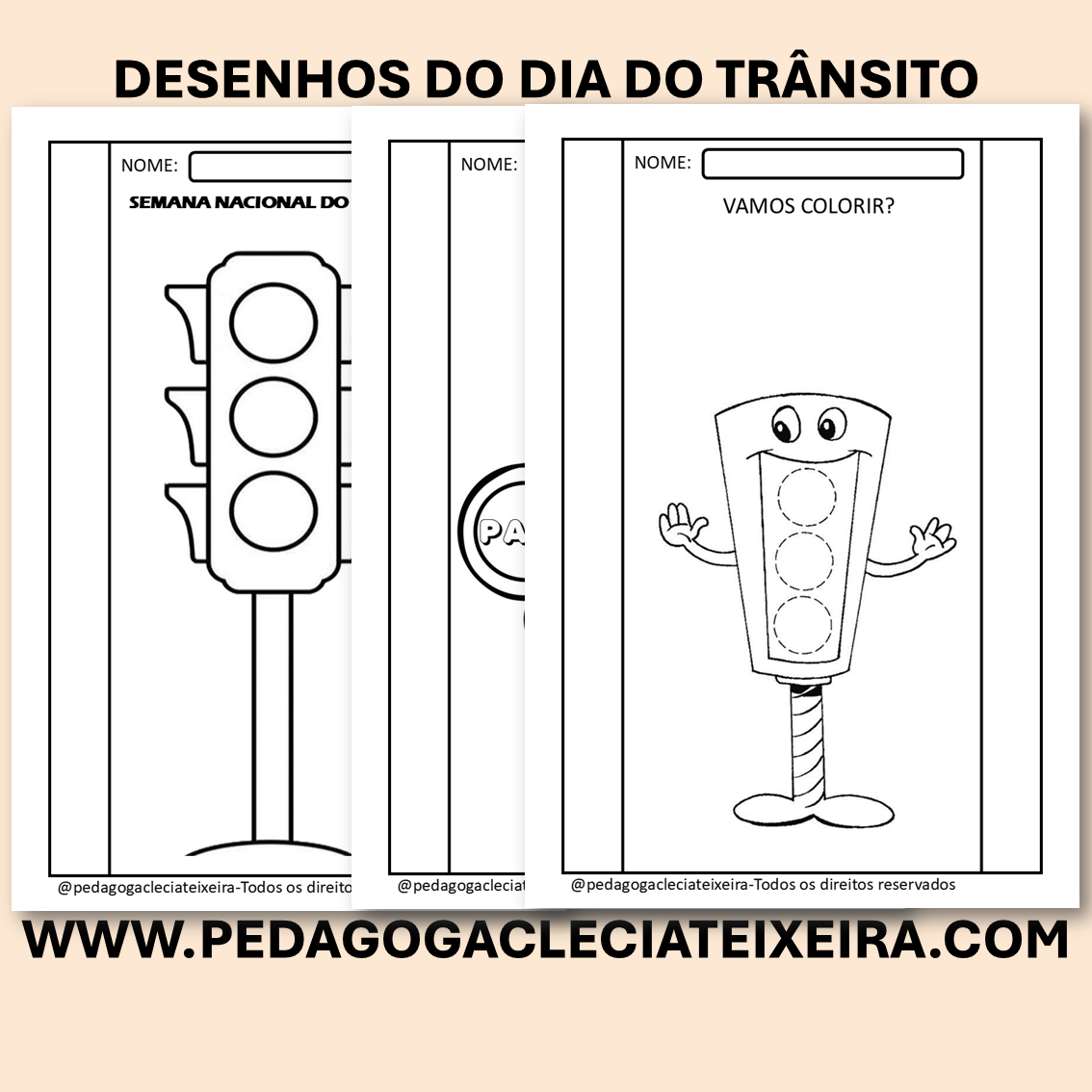 Desenhos do dia do trânsito