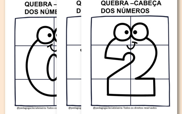 Quebra-cabeça dos números para imprimir