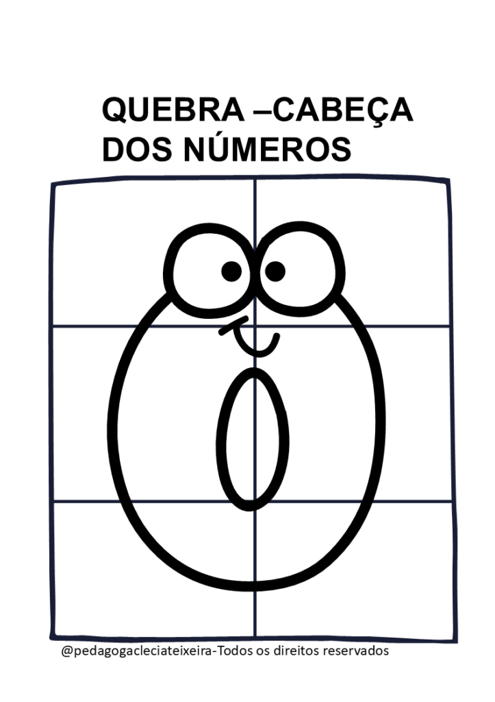 Quebra-cabeça dos números para imprimir